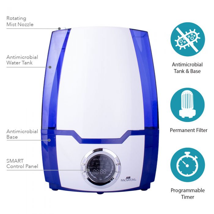 Air Innovations MH-505A Ultrasonic Cool Mist Humidifier with Aromatherapy - Air Innovations